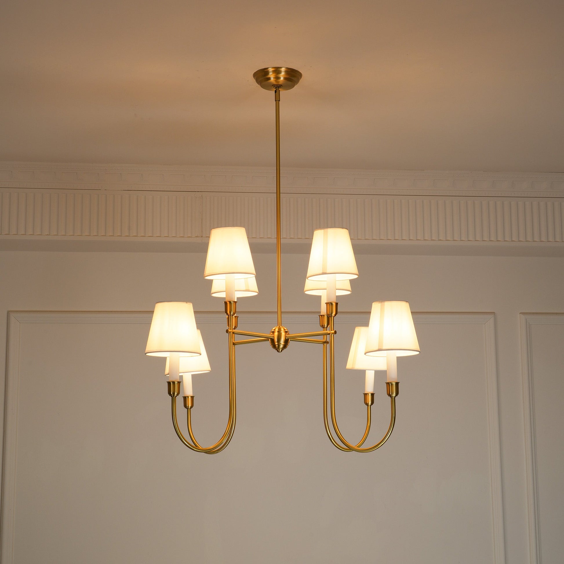 Vendome Chandelier | Brass & Fabric | 4-Lights or 8-Lights Options