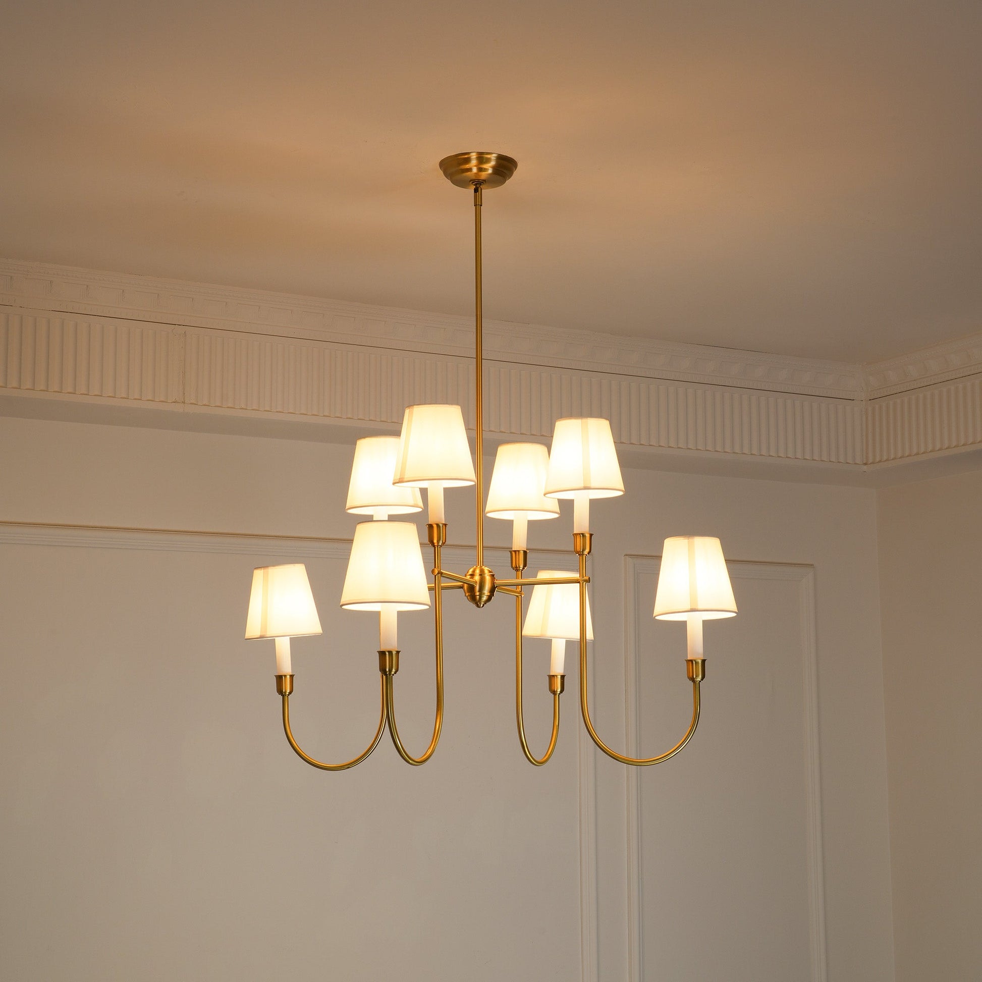 Vendome Chandelier | Brass & Fabric | 4-Lights or 8-Lights Options
