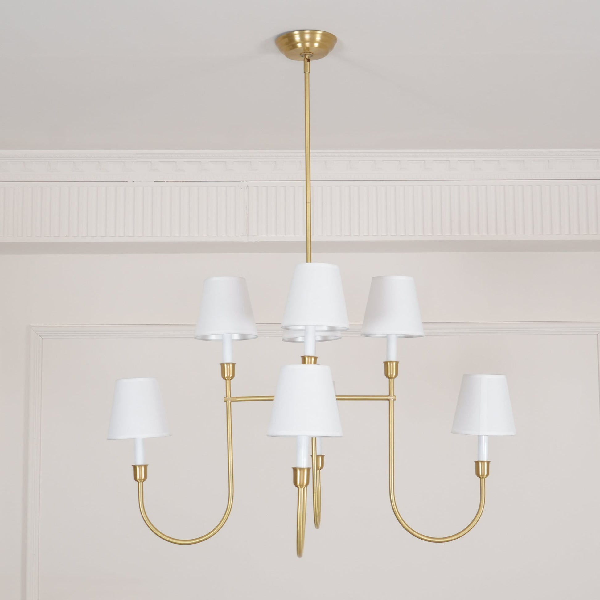 Vendome Chandelier | Brass & Fabric | 4-Lights or 8-Lights Options