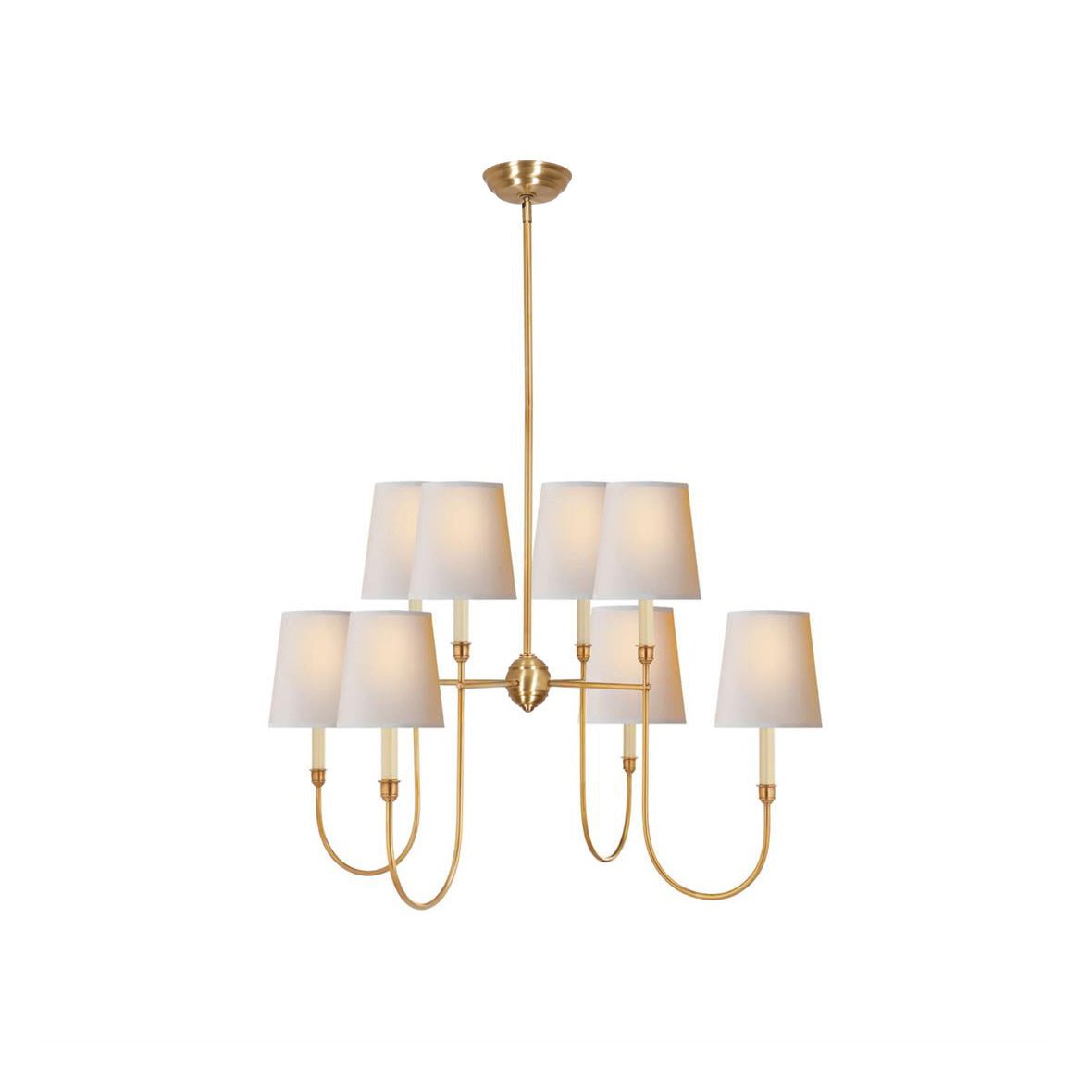 Vendome Chandelier | Brass & Fabric | 4-Lights or 8-Lights Options