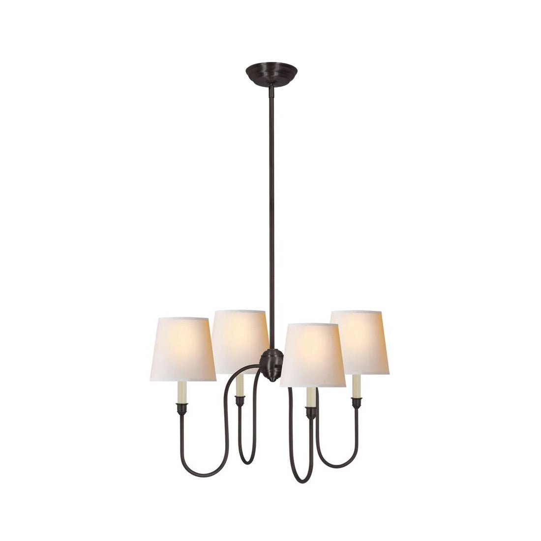 Vendome Chandelier | Brass & Fabric | 4-Lights or 8-Lights Options