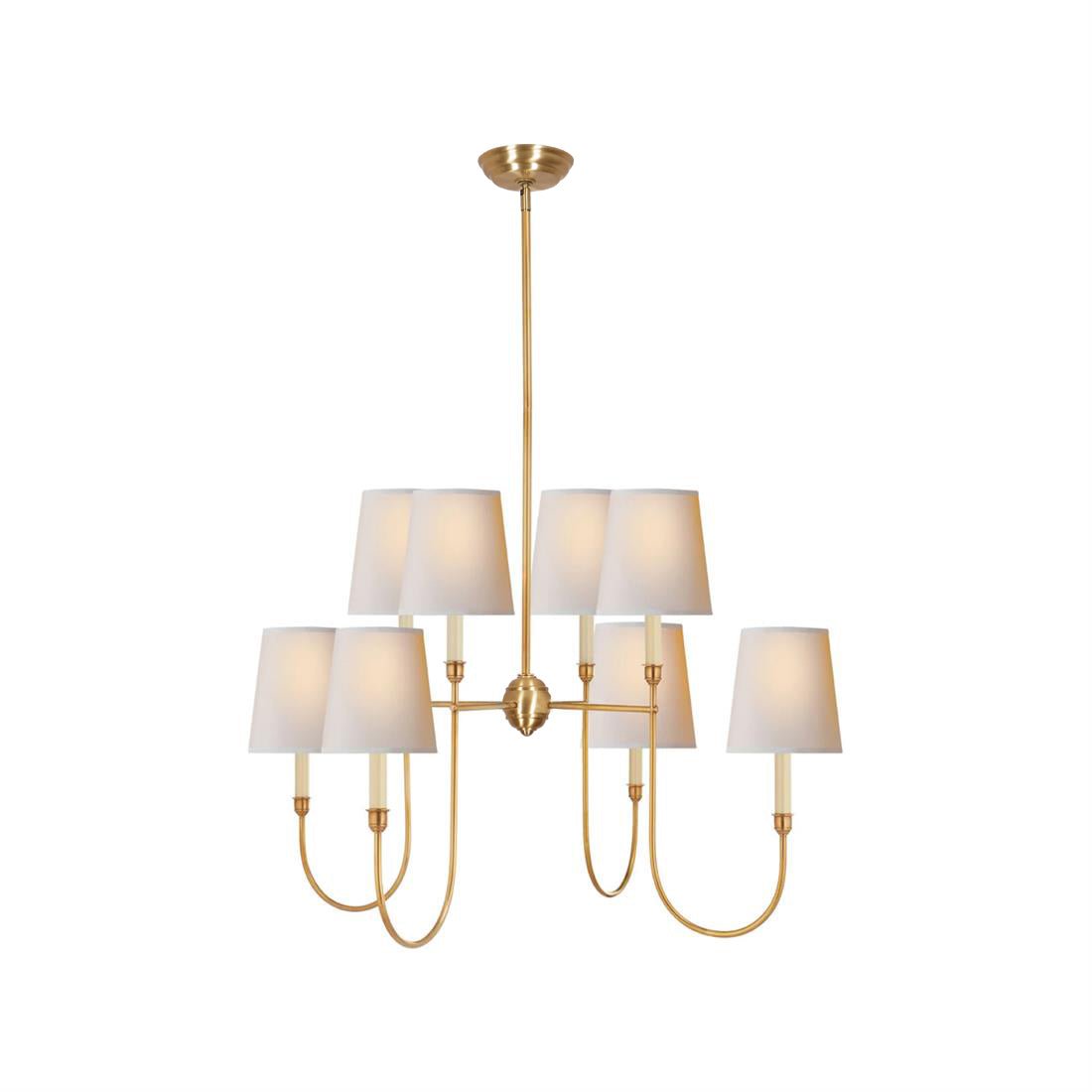 Vendome Chandelier | Brass & Fabric | 4-Lights or 8-Lights Options