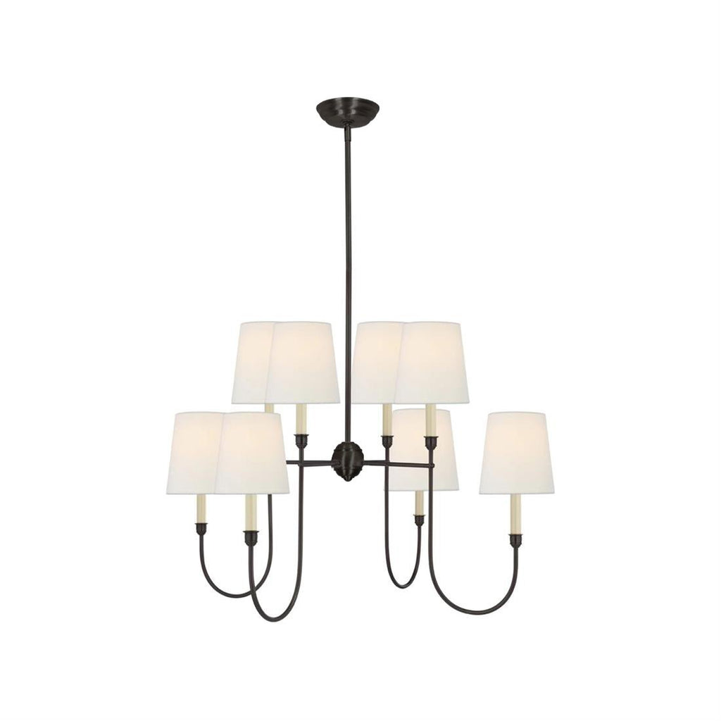Vendome Chandelier | Brass & Fabric | 4-Lights or 8-Lights Options