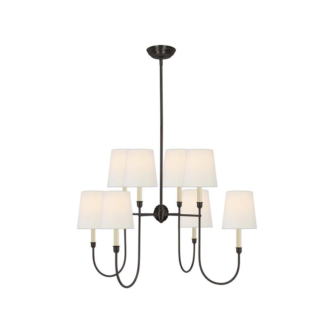 Vendome Chandelier | Brass & Fabric | 4-Lights or 8-Lights Options
