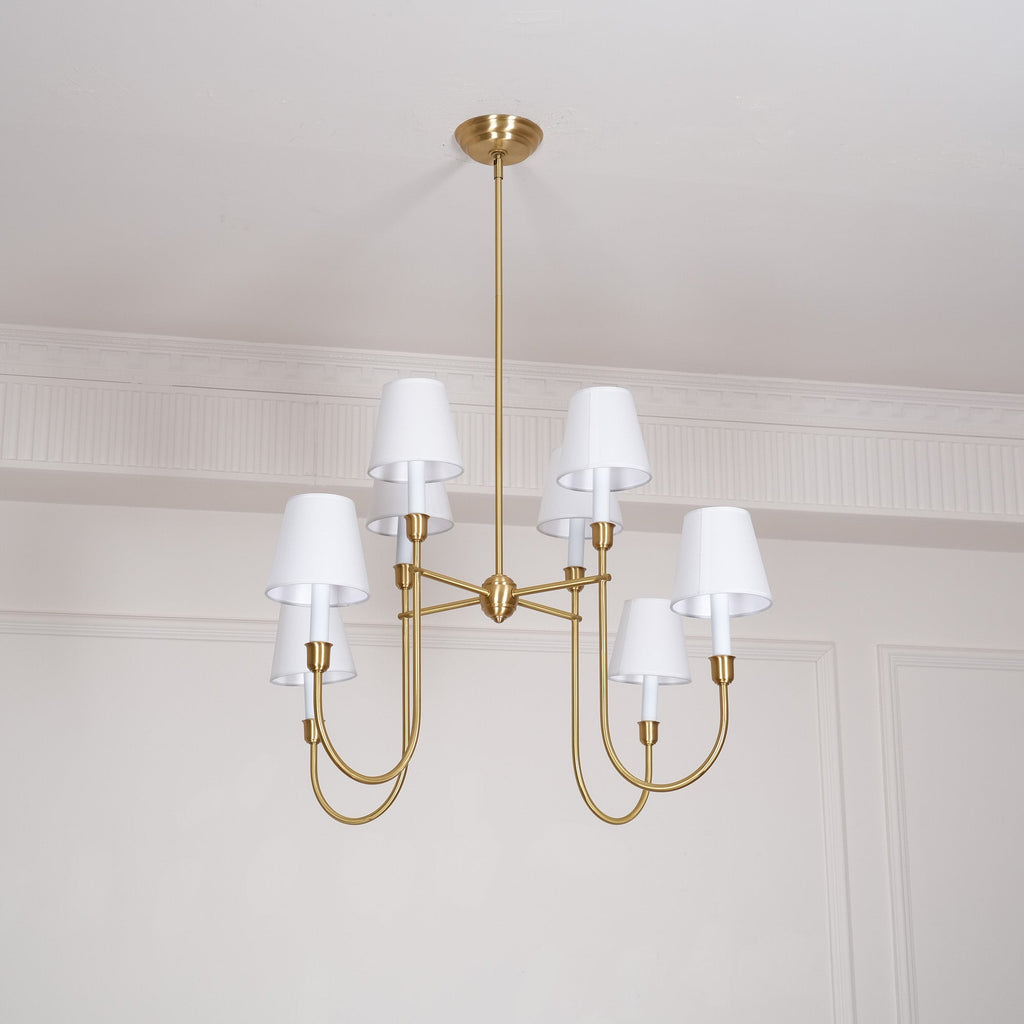 Vendome Chandelier | Brass & Fabric | 4-Lights or 8-Lights Options
