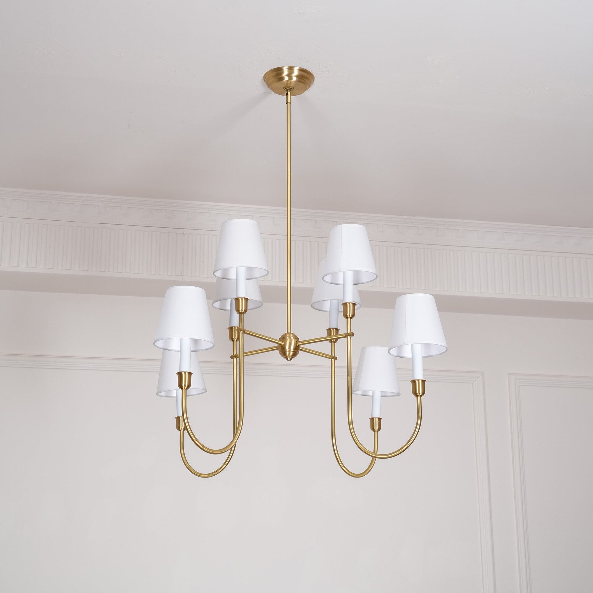 Vendome Chandelier | Brass & Fabric | 4-Lights or 8-Lights Options