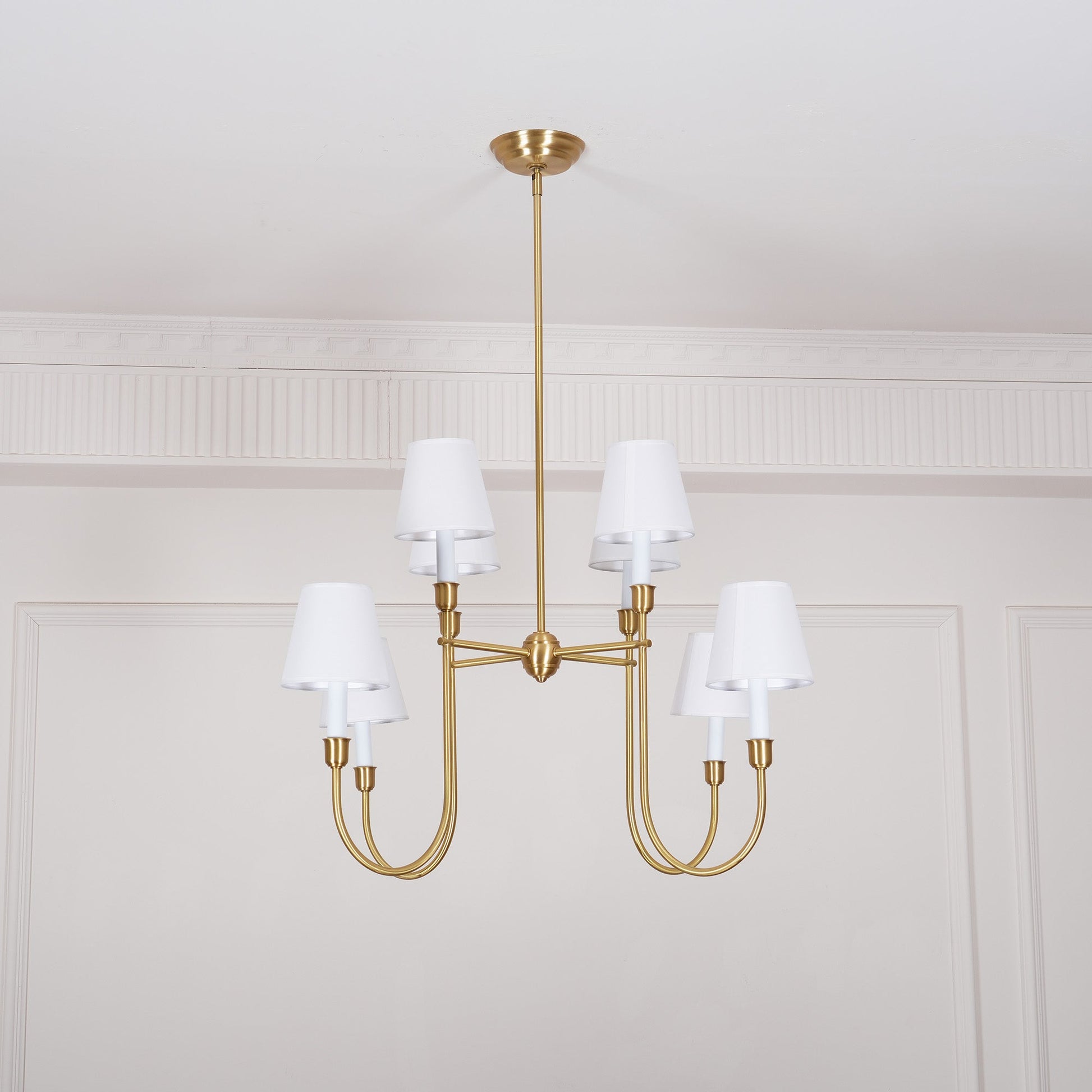 Vendome Chandelier | Brass & Fabric | 4-Lights or 8-Lights Options