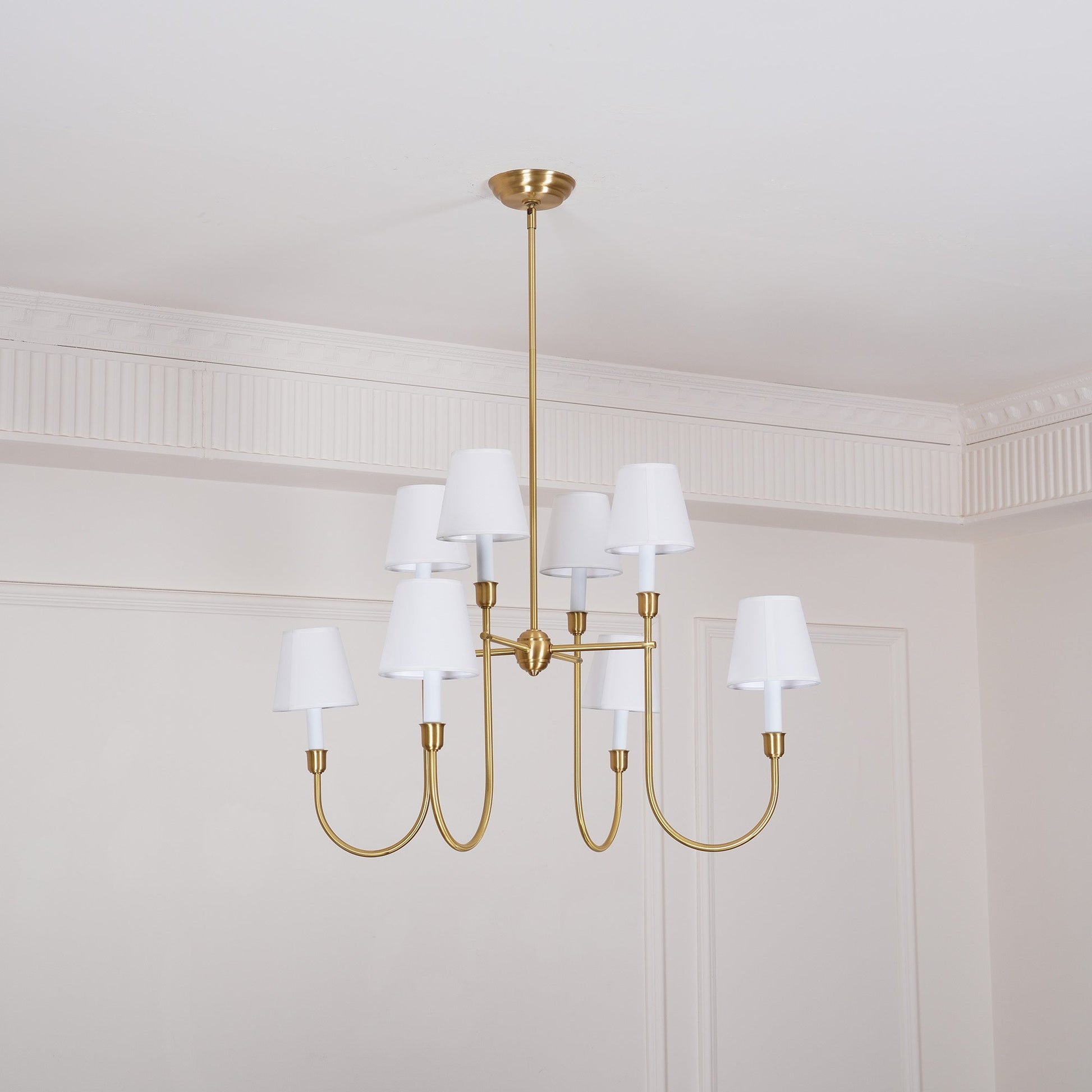 Vendome Chandelier | Brass & Fabric | 4-Lights or 8-Lights Options