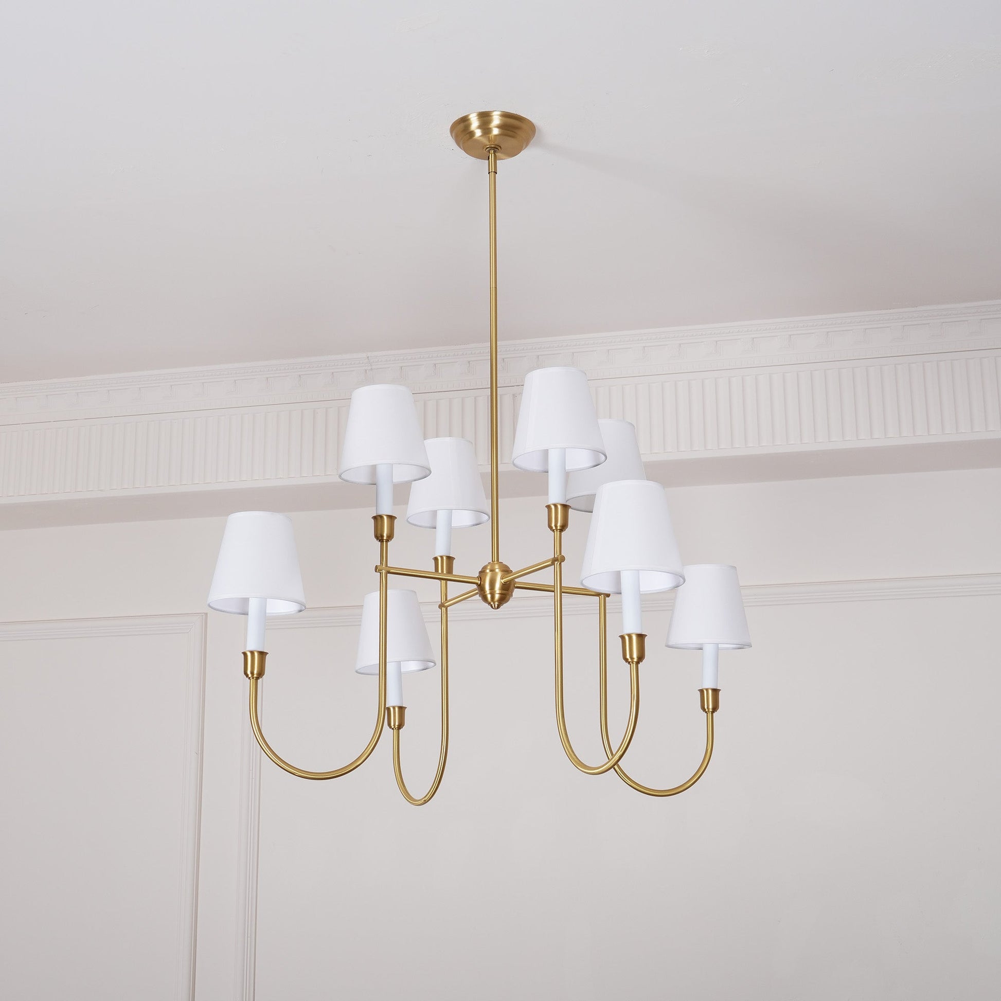 Vendome Chandelier | Brass & Fabric | 4-Lights or 8-Lights Options