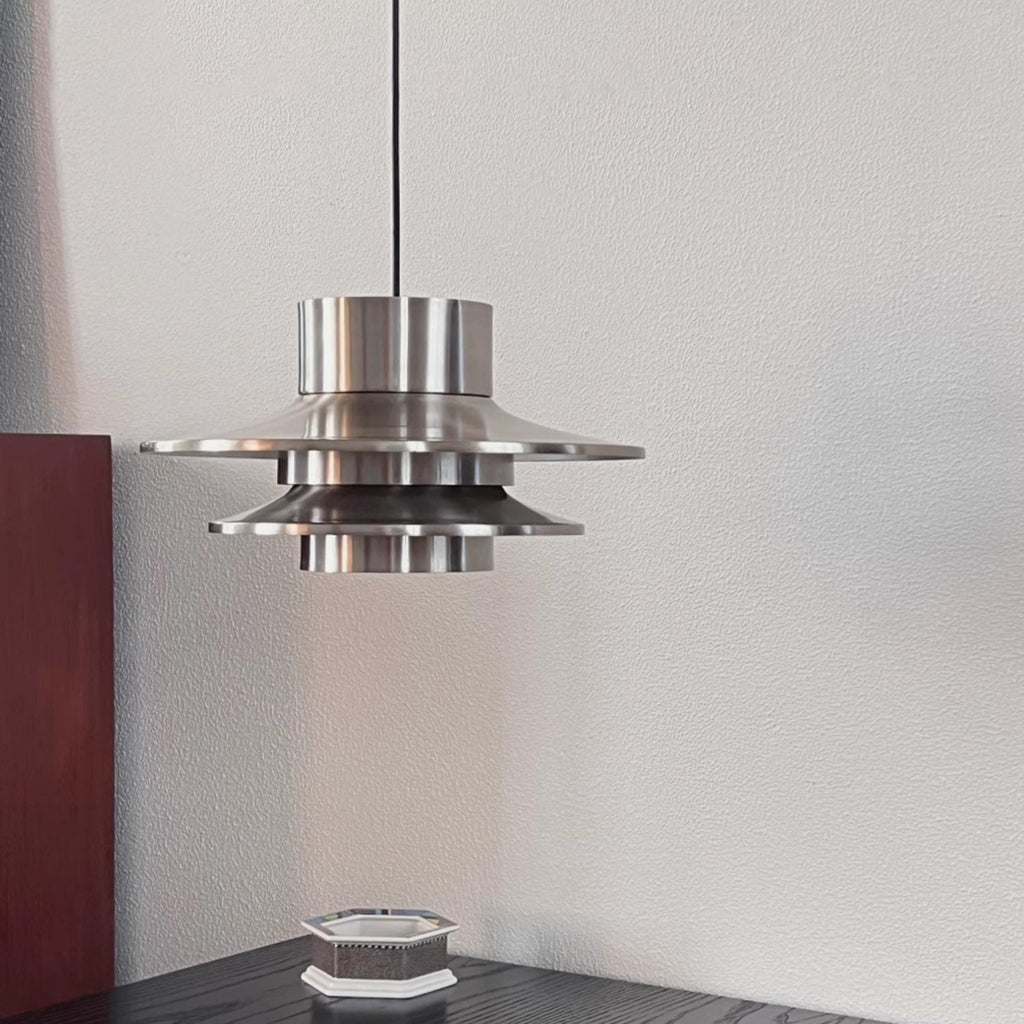 Verona Pendant Light | Chrome Aluminum | 36cm Diameter