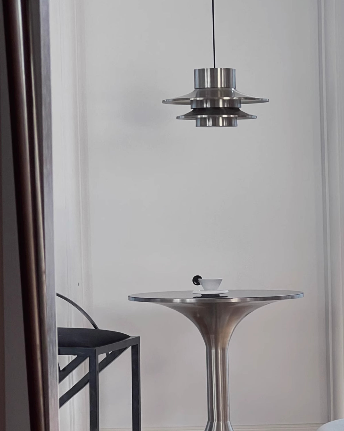 Verona Pendant Light | Chrome Aluminum | 36cm Diameter
