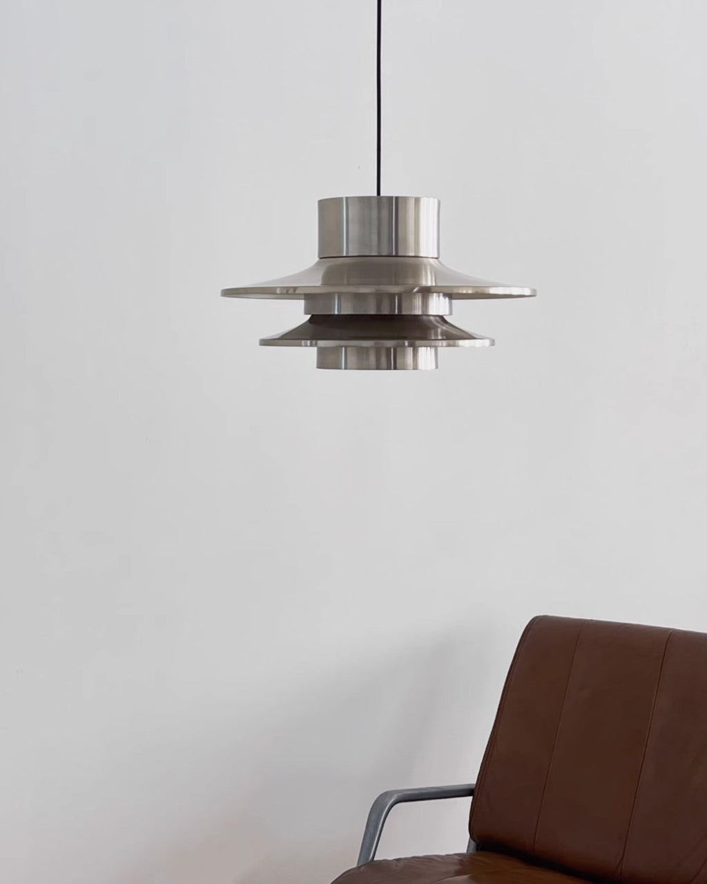 Verona Pendant Light | Chrome Aluminum | 36cm Diameter