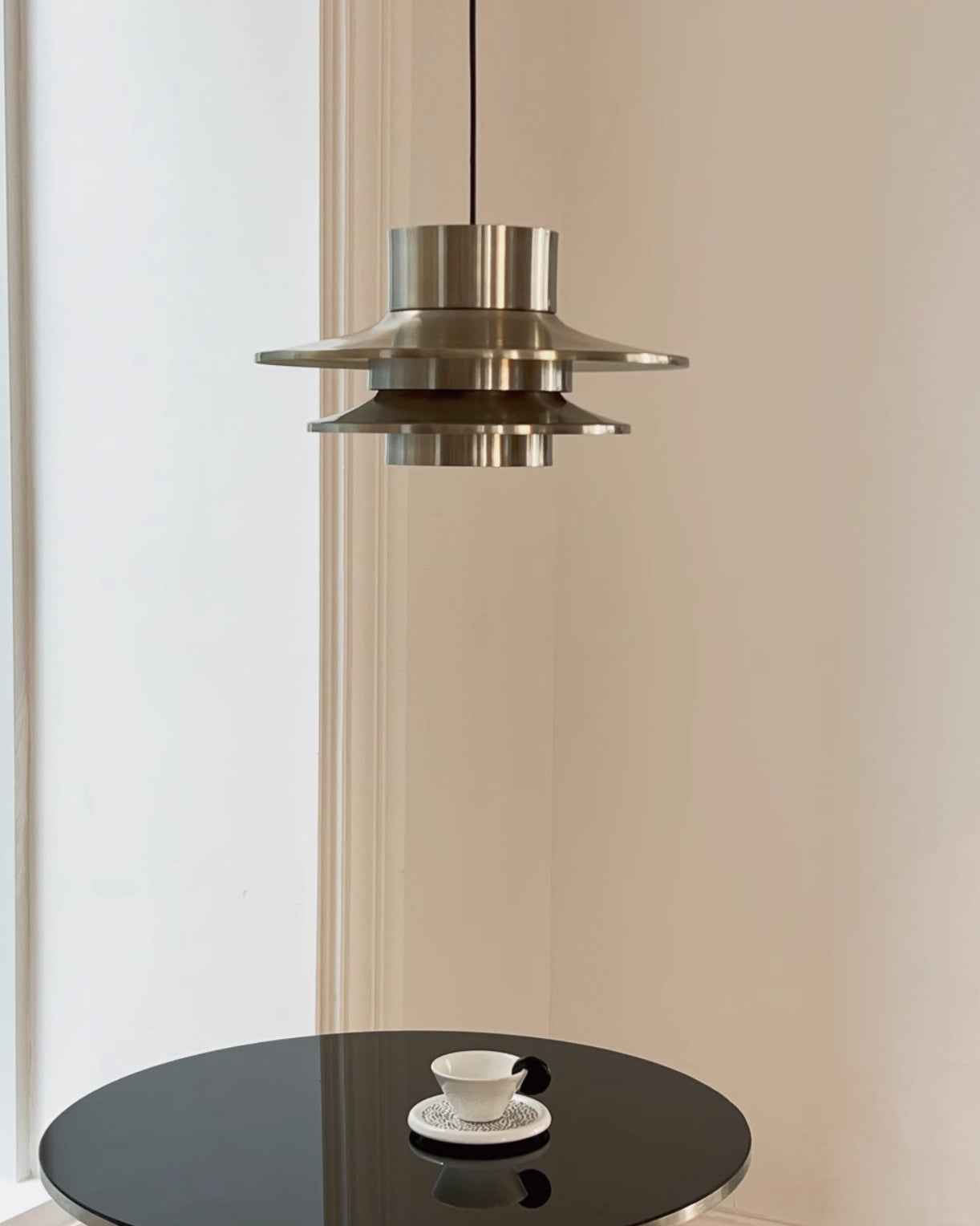 Verona Pendant Light | Chrome Aluminum | 36cm Diameter