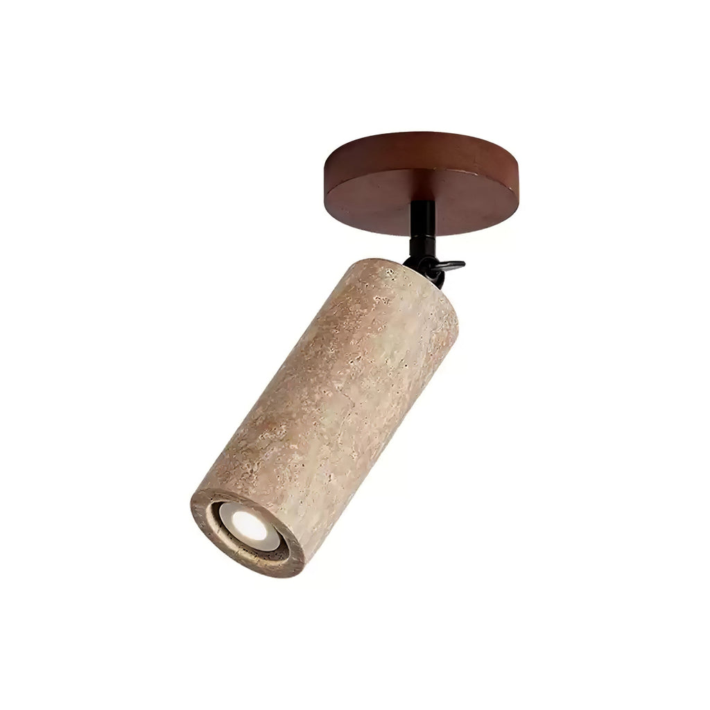 Wall Light | Yellow Travertine & Wood | Adjustable