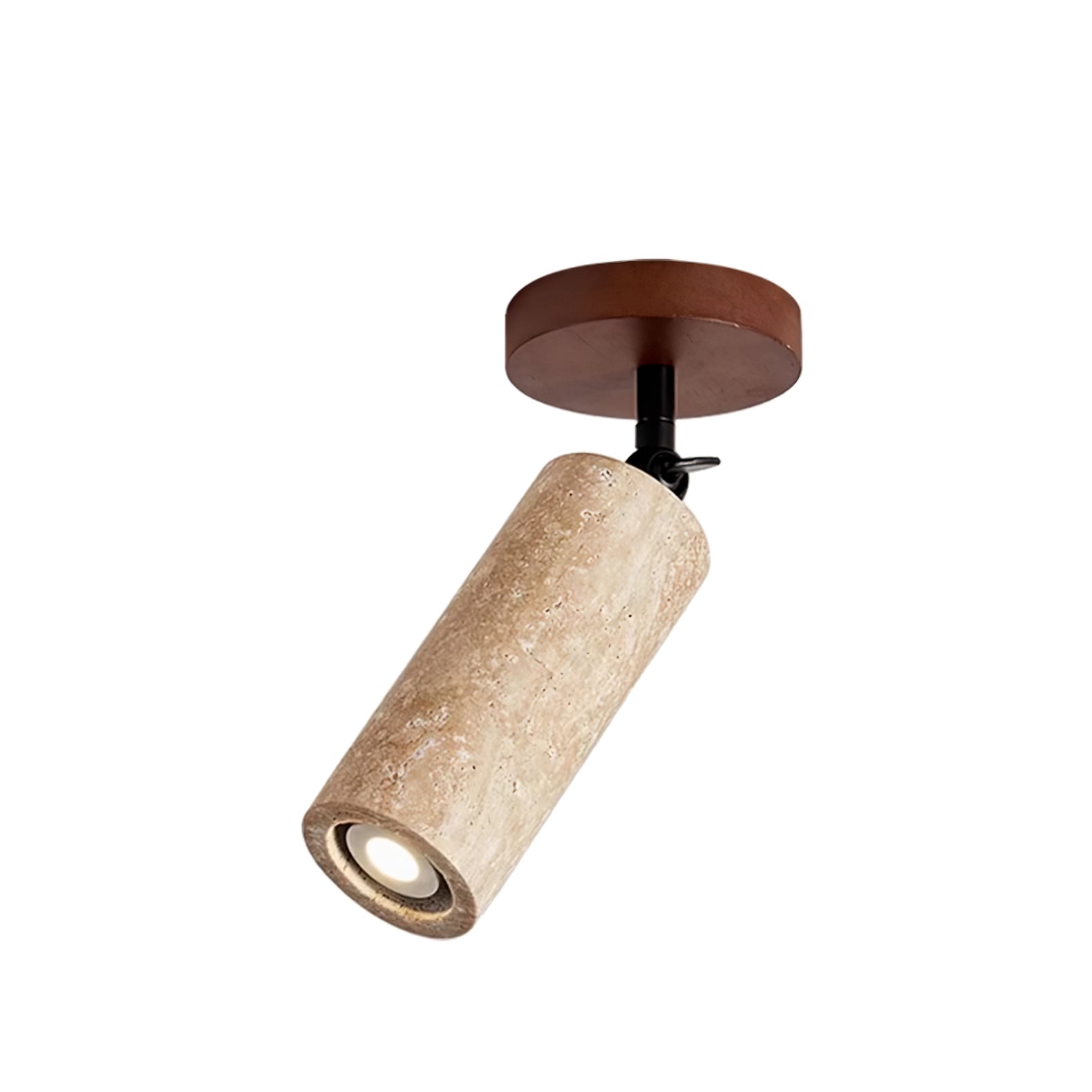 Wall Light | Yellow Travertine & Wood | Adjustable