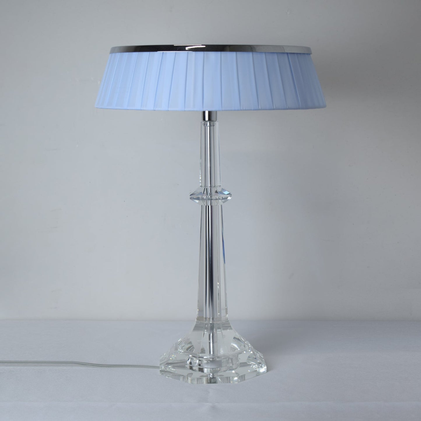 Versailles Table Lamp | Metal & Glass | Chrome Finish, White Shade