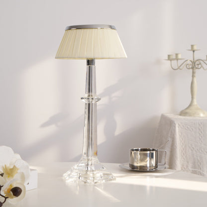 Versailles Table Lamp | Metal & Glass | Chrome Finish, White Shade