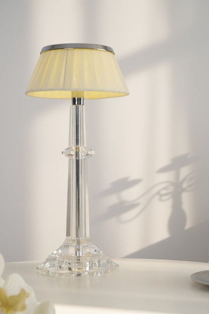 Versailles Table Lamp | Metal & Glass | Chrome Finish, White Shade