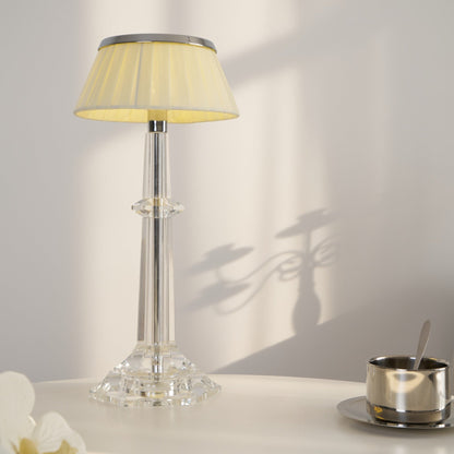 Versailles Table Lamp | Metal & Glass | Chrome Finish, White Shade