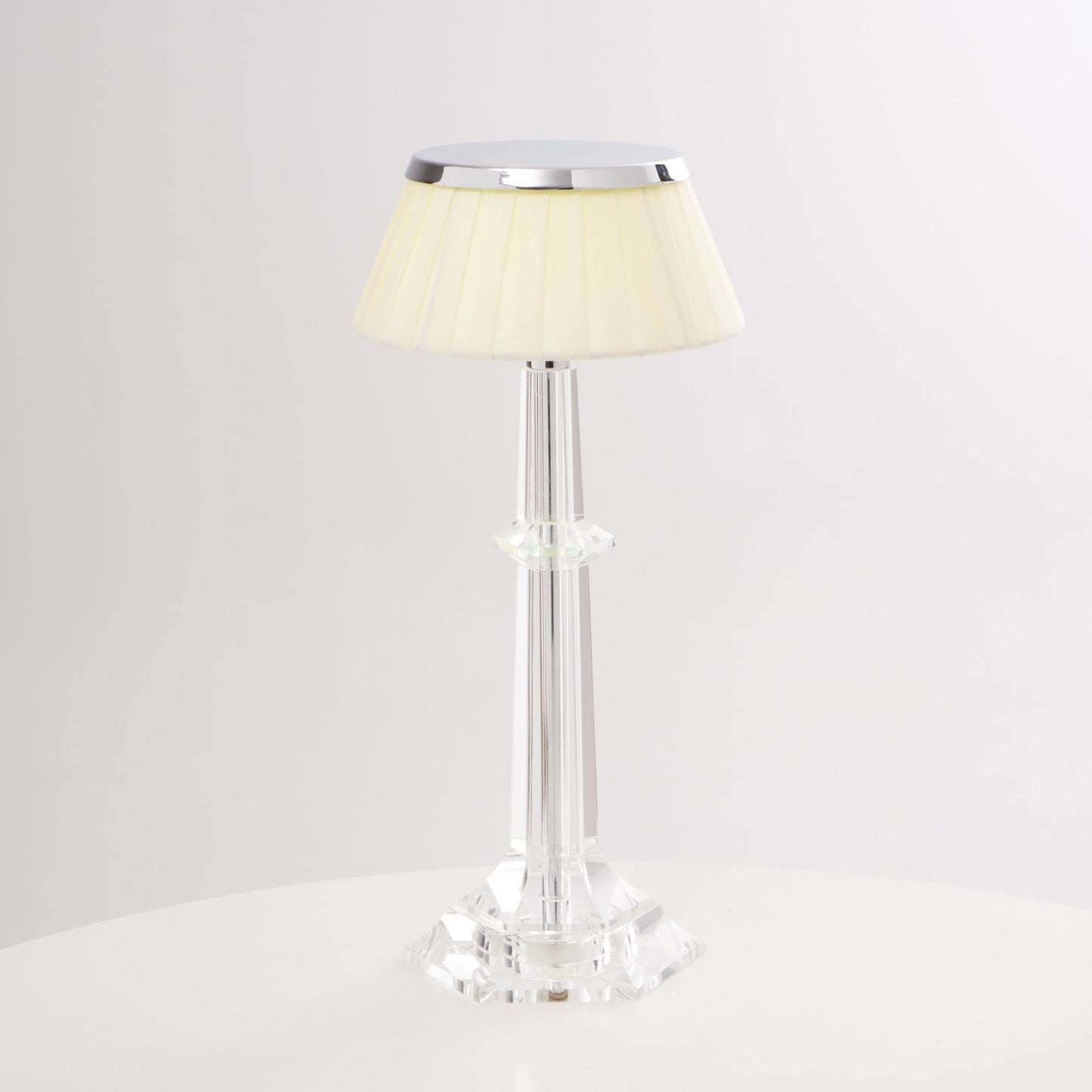 Versailles Table Lamp | Metal & Glass | Chrome Finish, White Shade