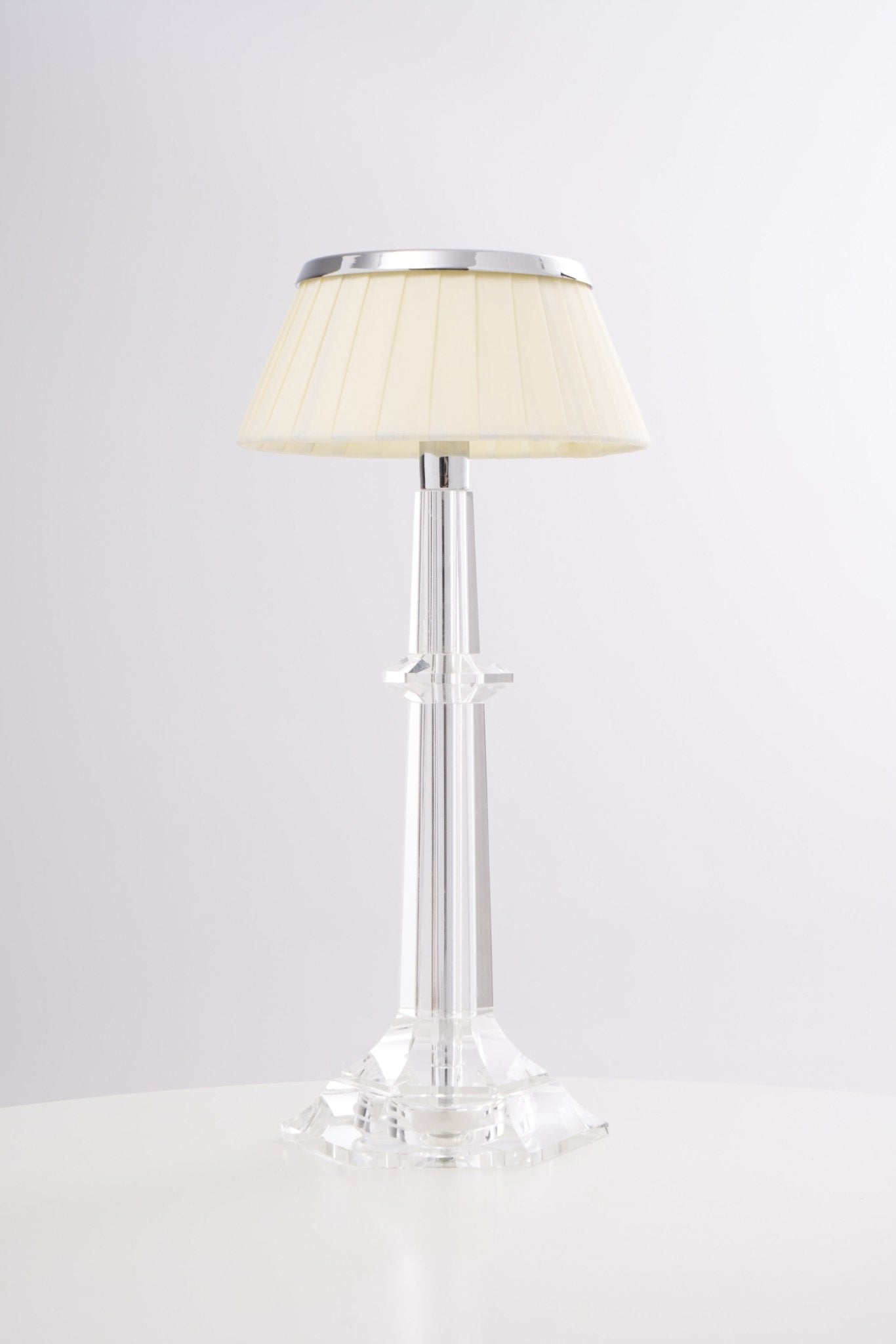 Versailles Table Lamp | Metal & Glass | Chrome Finish, White Shade