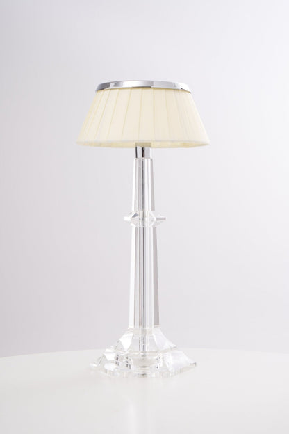 Versailles Table Lamp | Metal & Glass | Chrome Finish, White Shade