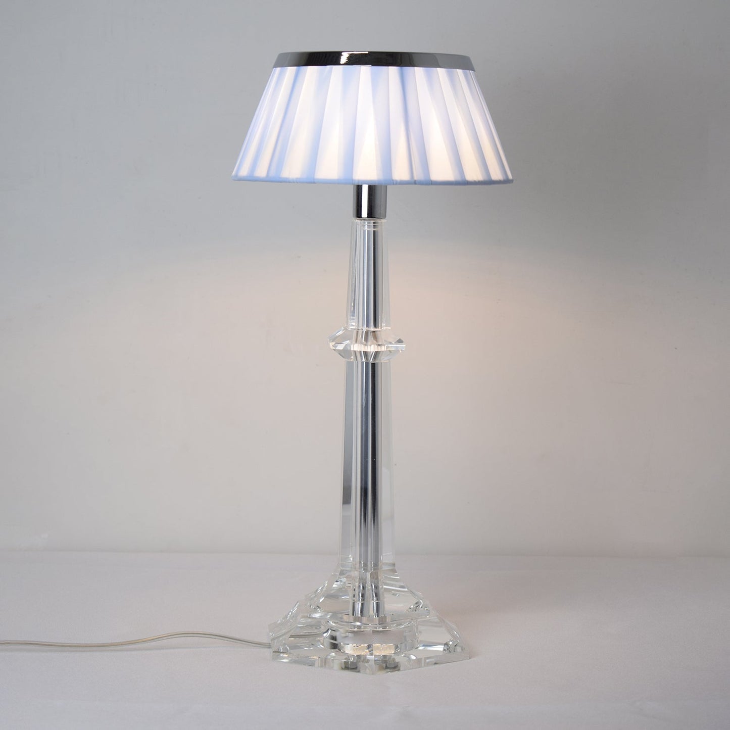 Versailles Table Lamp | Metal & Glass | Chrome Finish, White Shade