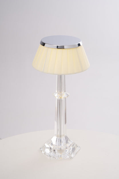 Versailles Table Lamp | Metal & Glass | Chrome Finish, White Shade