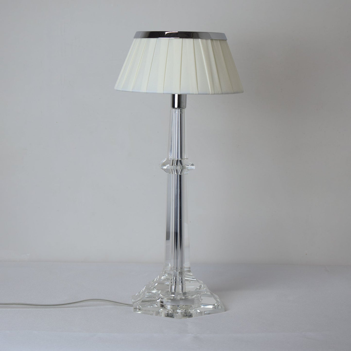 Versailles Table Lamp | Metal & Glass | Chrome Finish, White Shade