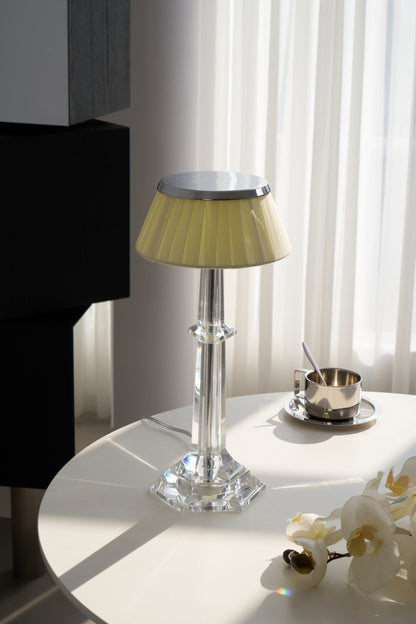 Versailles Table Lamp | Metal & Glass | Chrome Finish, White Shade