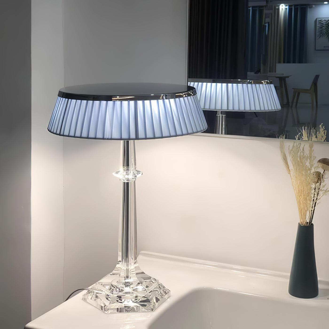 Versailles Table Lamp | Metal & Glass | Chrome Finish, White Shade