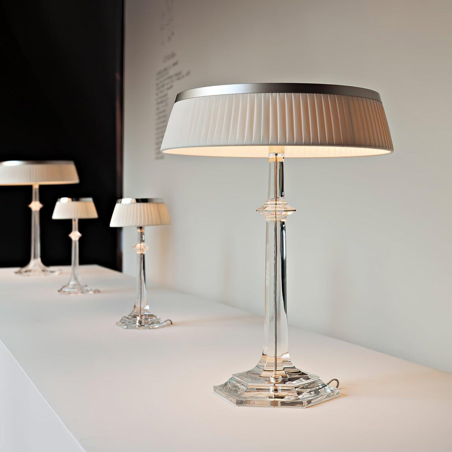 Versailles Table Lamp | Metal & Glass | Chrome Finish, White Shade