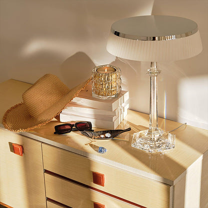 Versailles Table Lamp | Metal & Glass | Chrome Finish, White Shade