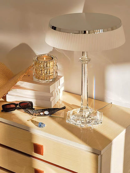 Versailles Table Lamp | Metal & Glass | Chrome Finish, White Shade