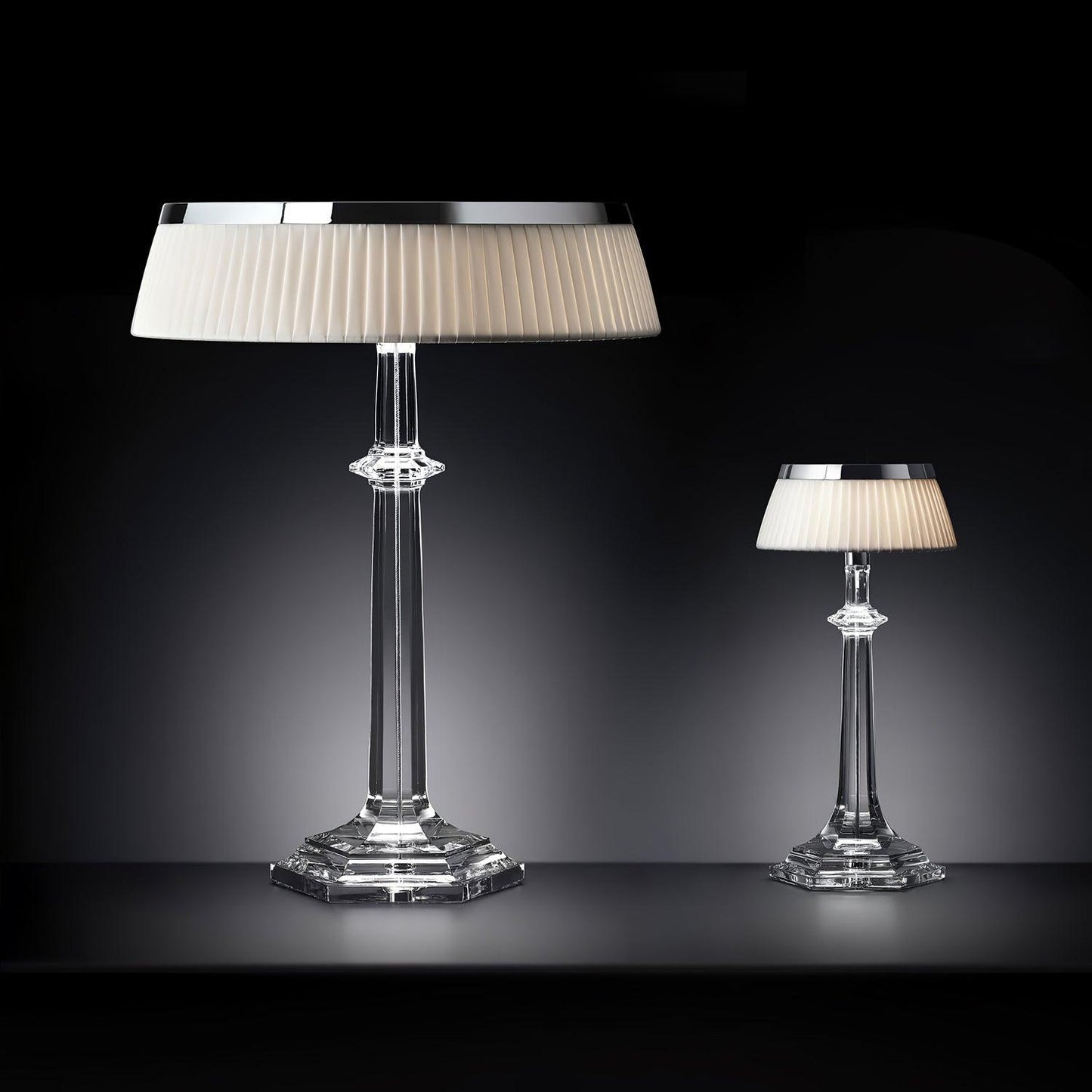 Versailles Table Lamp | Metal & Glass | Chrome Finish, White Shade