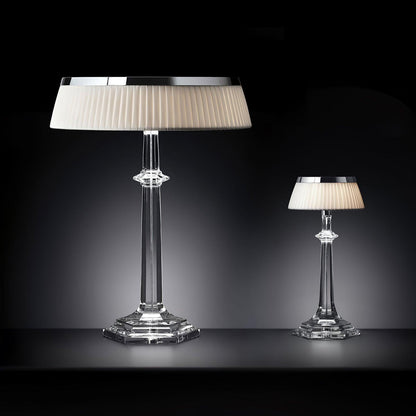 Versailles Table Lamp | Metal & Glass | Chrome Finish, White Shade