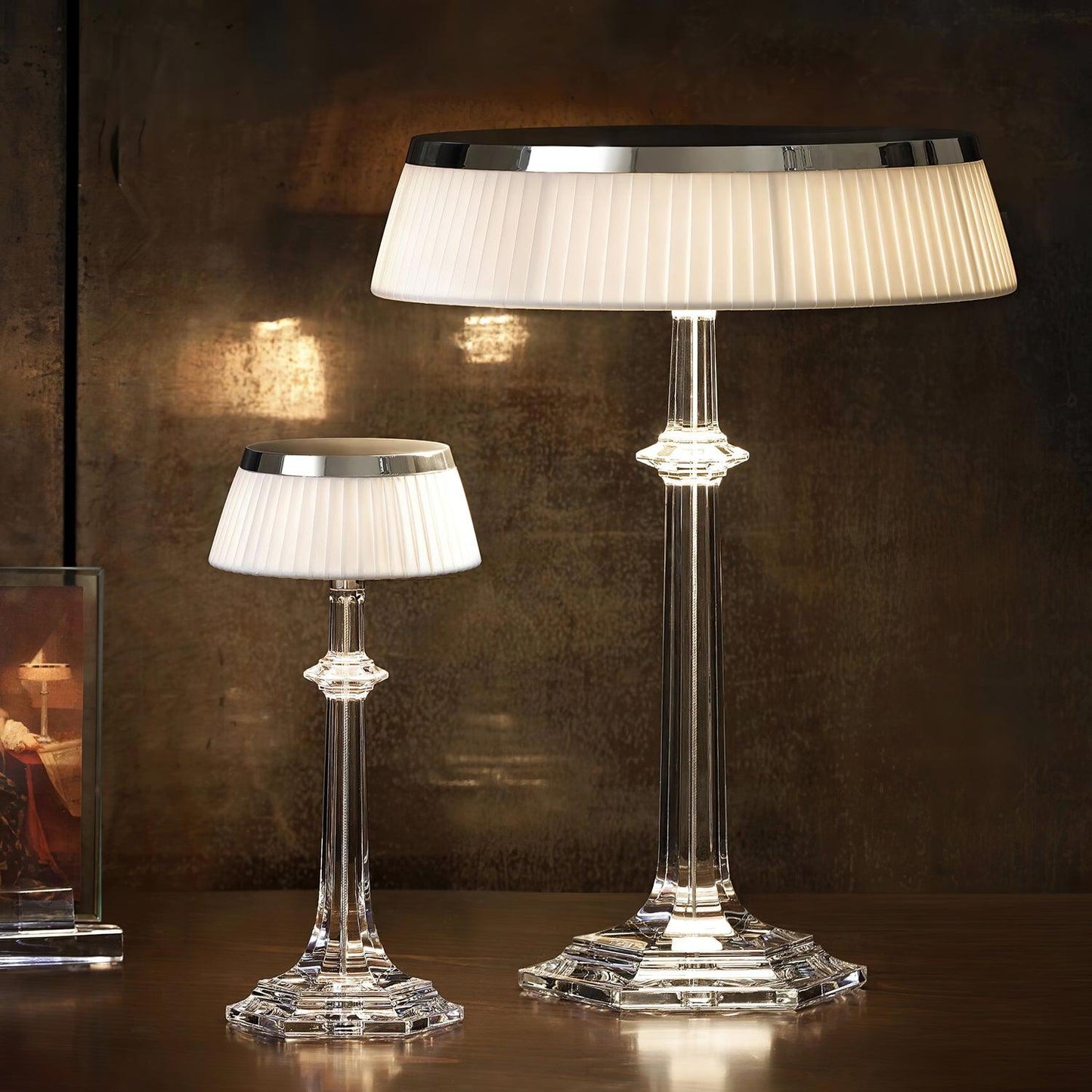 Versailles Table Lamp | Metal & Glass | Chrome Finish, White Shade