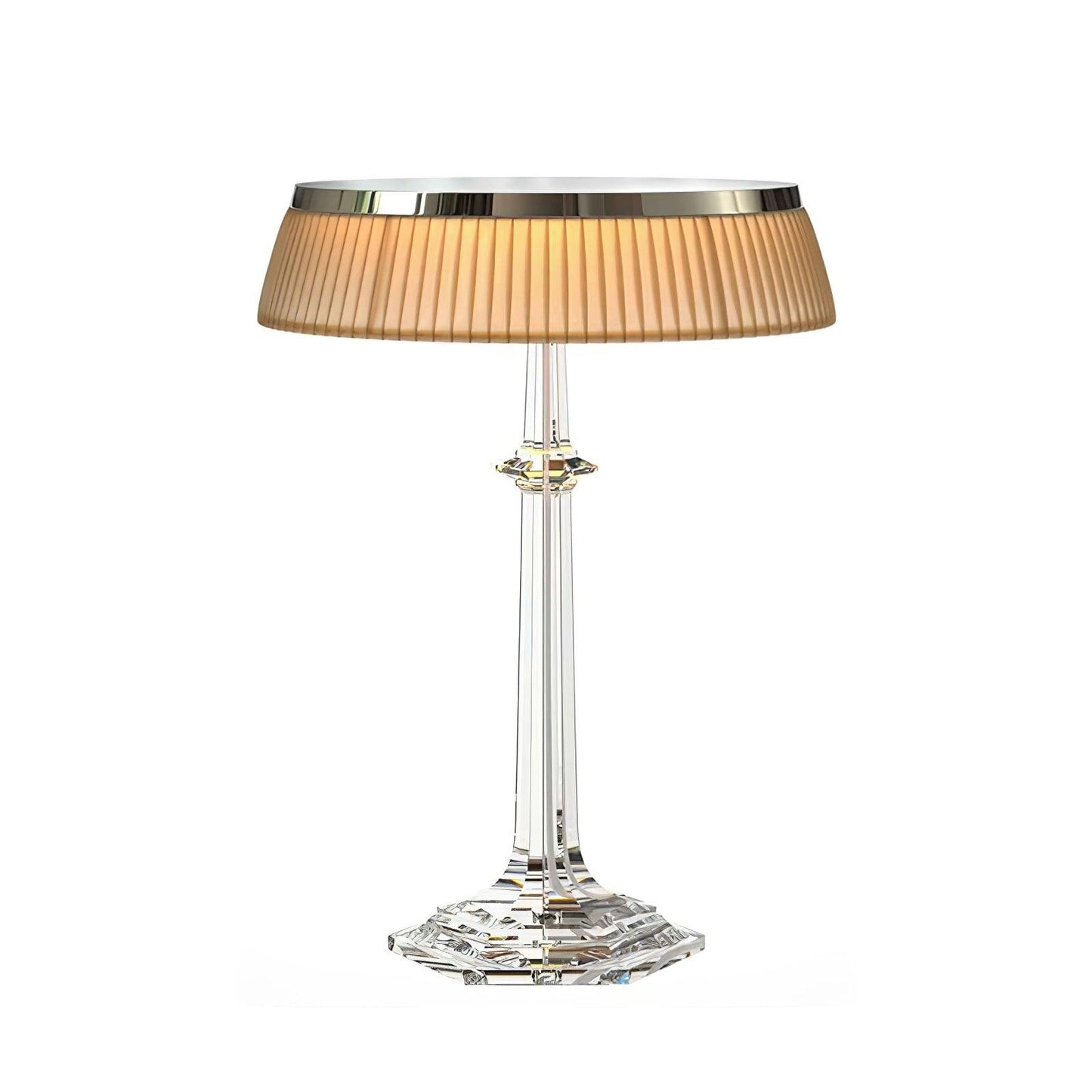 Versailles Table Lamp | Metal & Glass | Chrome Finish, White Shade