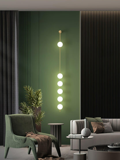 Vertical Balls Wall Lamp | Gold Brass | Set of 2