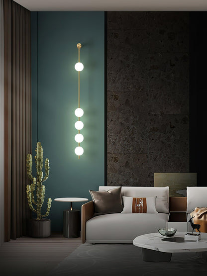 Vertical Balls Wall Lamp | Gold Brass | Set of 2
