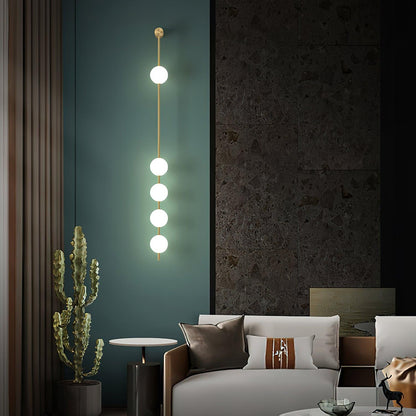 Vertical Balls Wall Lamp | Gold Brass | Set of 2