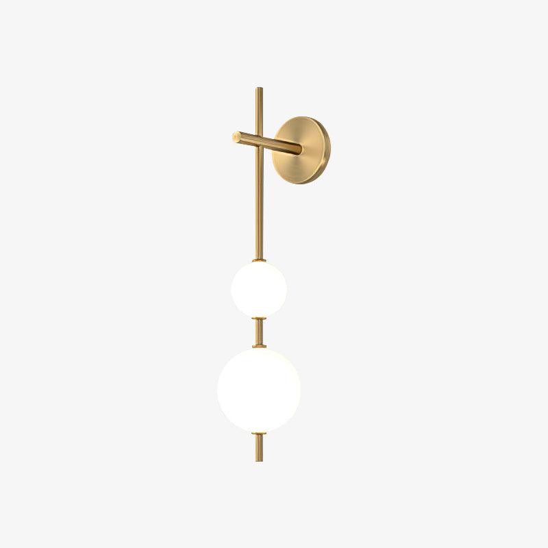 Vertical Globe Wall Lamp | Gold Metal & White Glass | Dimmable