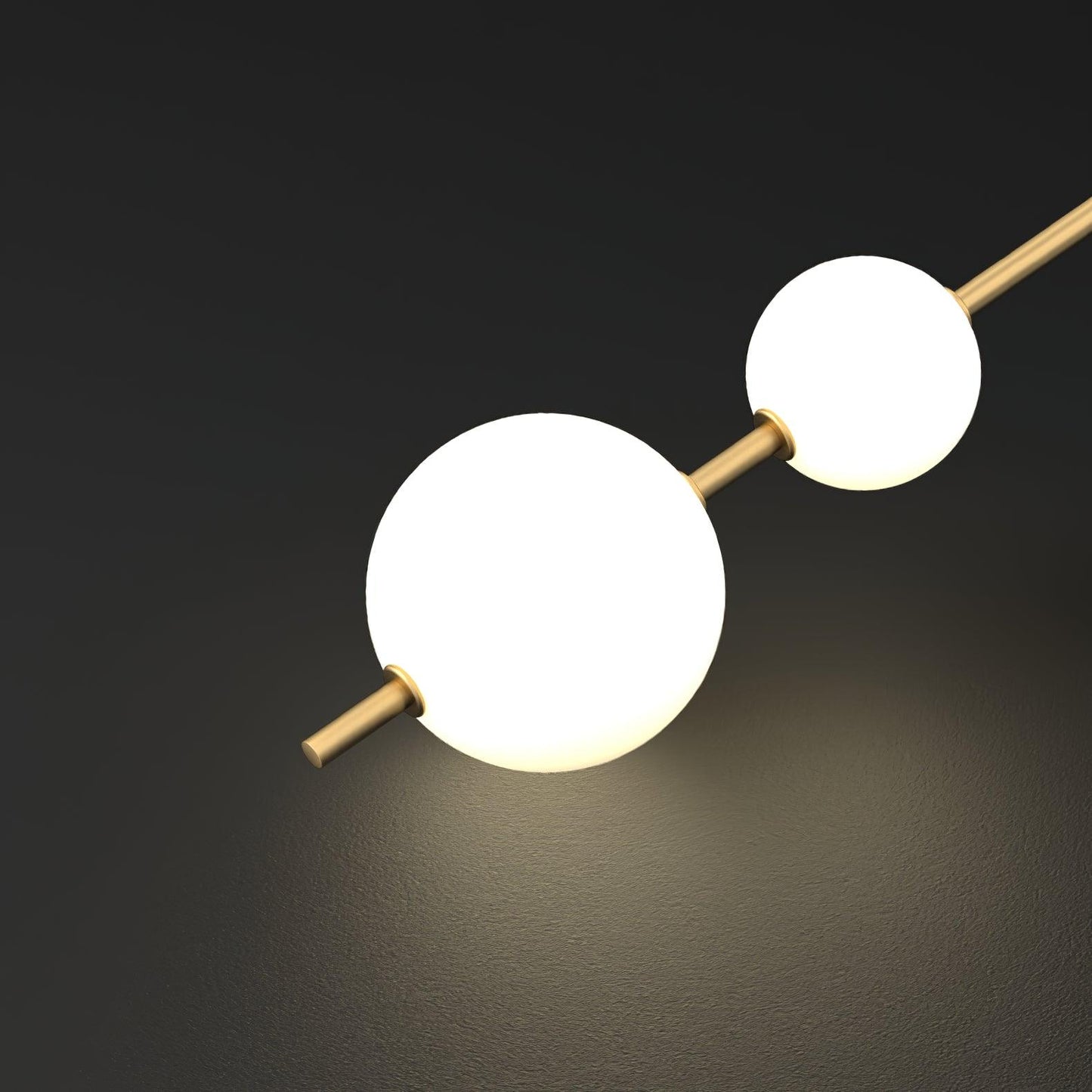 Vertical Globe Wall Lamp | Gold Metal & White Glass | Dimmable