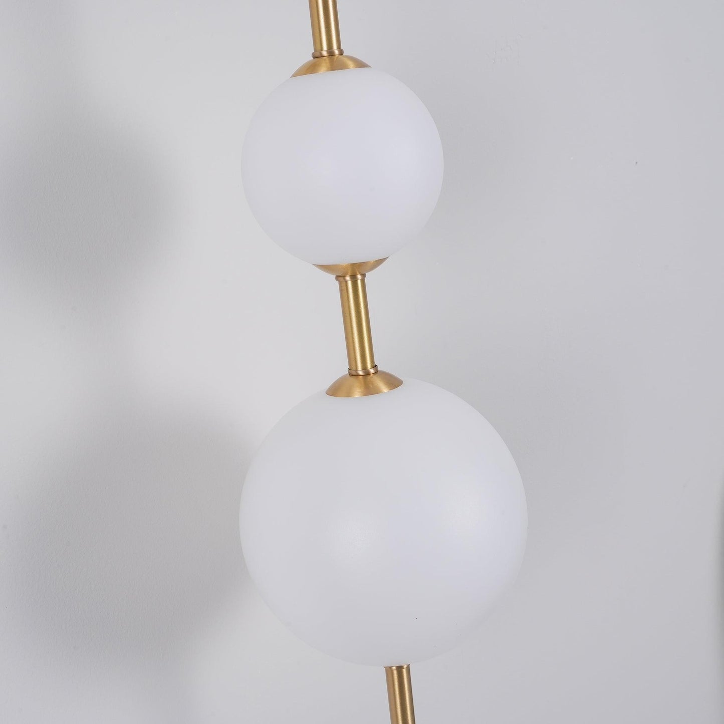 Vertical Globe Wall Lamp | Gold Metal & White Glass | Dimmable