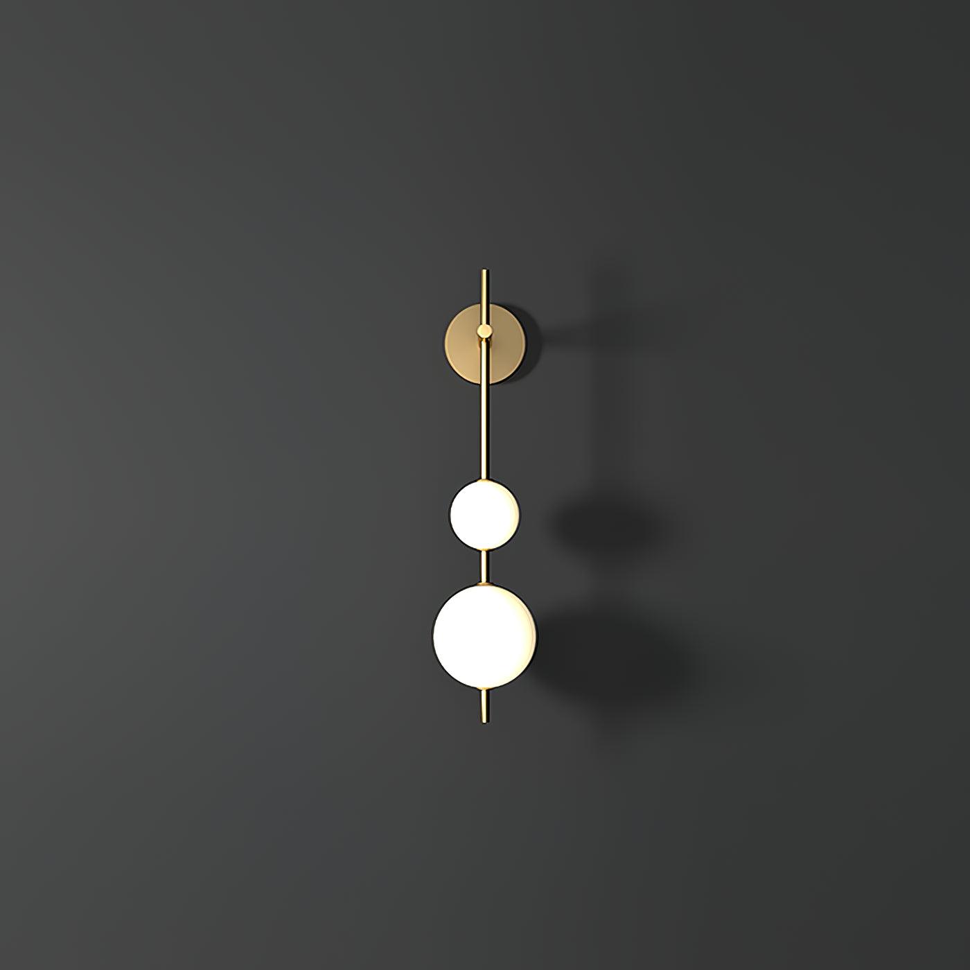 Vertical Globe Wall Lamp | Gold Metal & White Glass | Dimmable