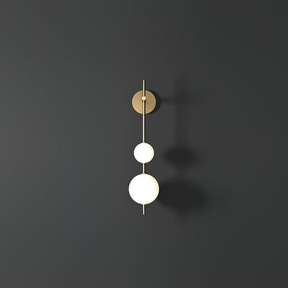 Vertical Globe Wall Lamp | Gold Metal & White Glass | Dimmable
