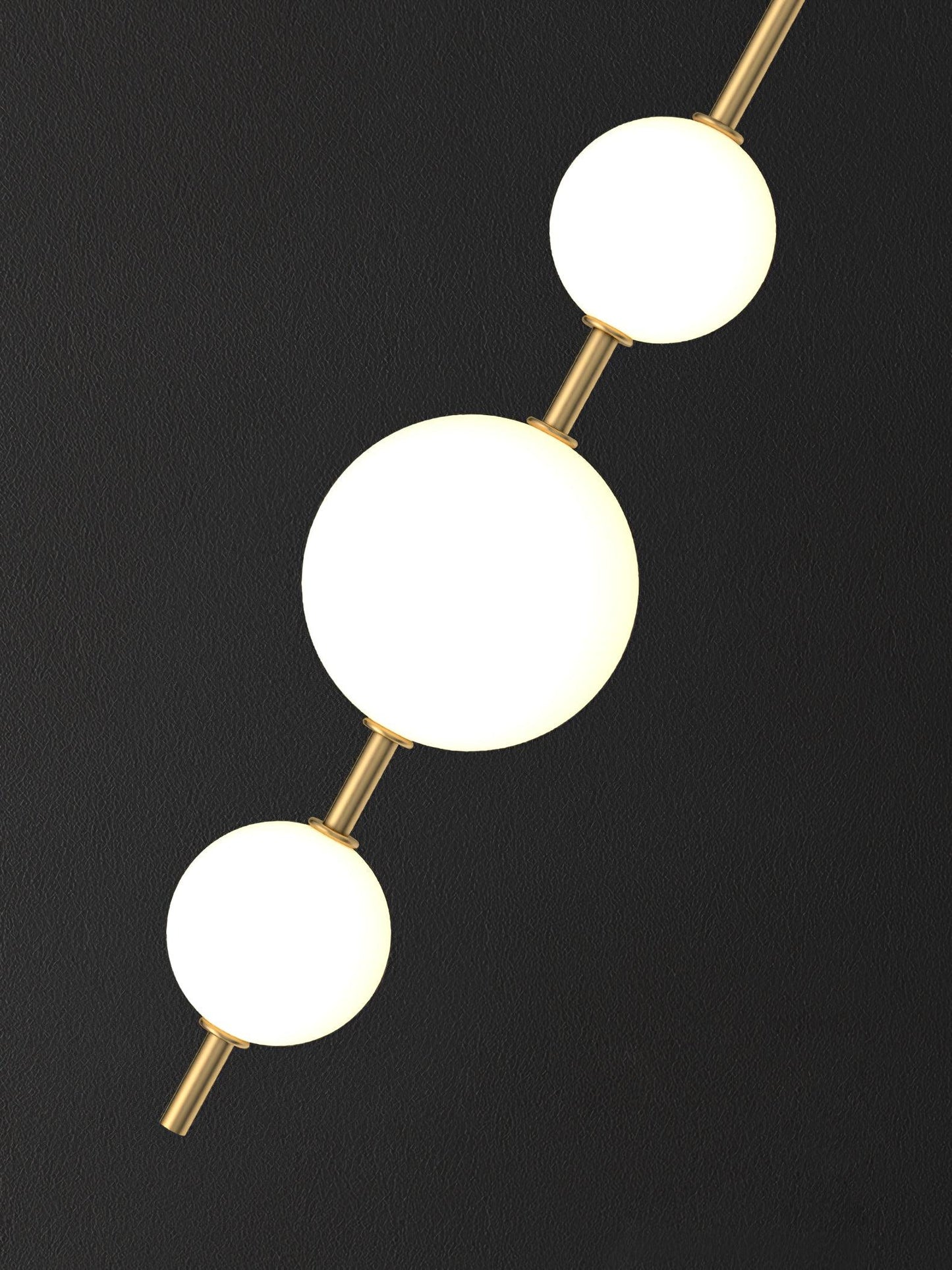 Vertical Globe Wall Lamp | Gold Metal & White Glass | Dimmable