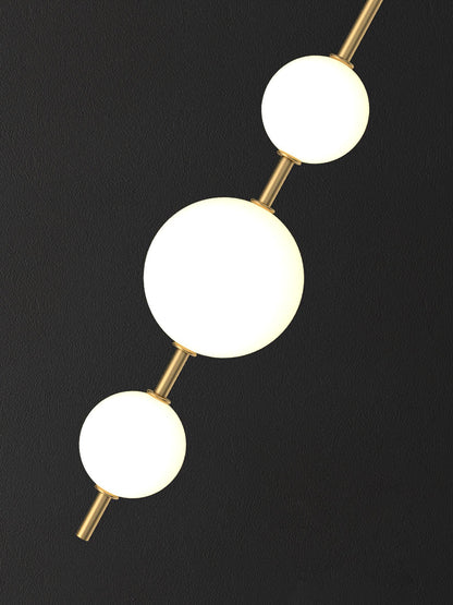 Vertical Globe Wall Lamp | Gold Metal & White Glass | Dimmable