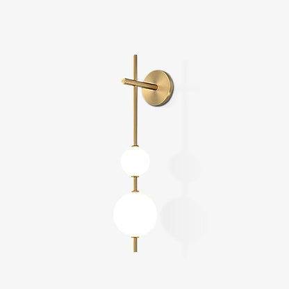 Vertical Globe Wall Lamp | Gold Metal & White Glass | Dimmable
