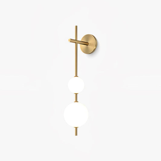 Vertical Globe Wall Lamp | Gold Metal & White Glass | Dimmable